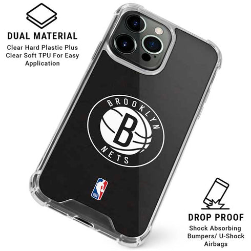 NBA Brooklyn Nets Distressed iPhone 15 Pro Clear Case